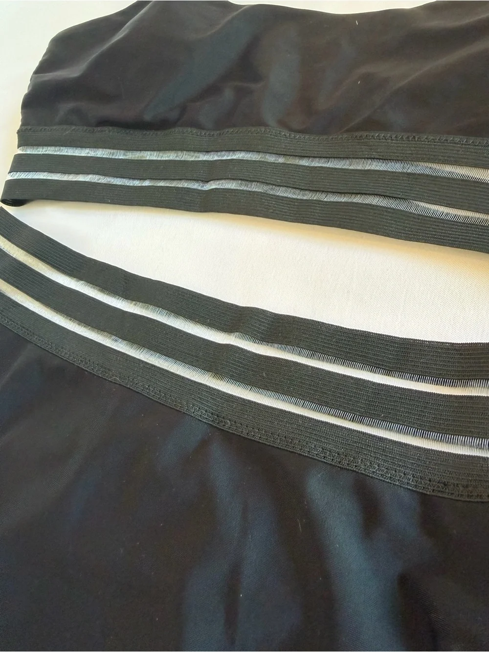 NWOT - SHEIN Black Sporty Striped High-Waist Bikini